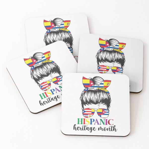 Item preview, National Hispanic Heritage Month Latin Flags Messy Bun Countries Flag Latino designed and sold by clothesy7.