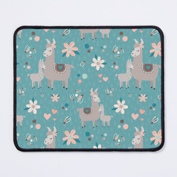 Item preview, Llama mother and baby on blue background designed and sold by headpossum.