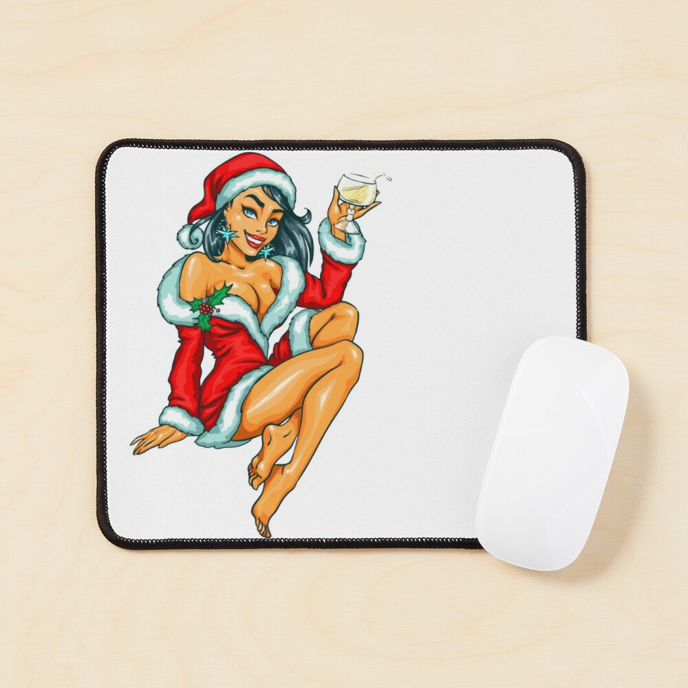 Cheers with a Sexy Christmas pinup girl