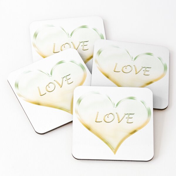 Item preview, Chrome Love Heart in Green and Golden Yellow Orange designed and sold by James-Cole.