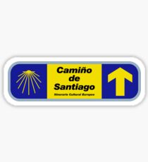 Camino de Santiago Sign with Text, Spain Sticker