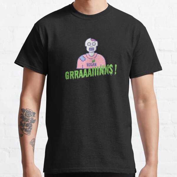 Vegan Zombie Grains Brains Halloween Classic T-Shirt