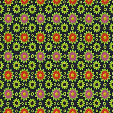 Artwork thumbnail, Flower Patterns Abstract Colorful Design by ClassyPatterns