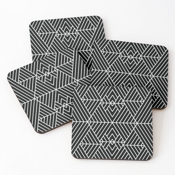 Item preview, Black and White Triangle Symmetry Pattern designed and sold by bubblyshades.