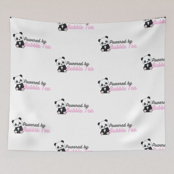 Item preview, "Powered by Bubble Tea” panda design designed and sold by PrintsEntmt.