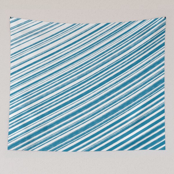 Aperçu de l'œuvre Ocean Blue Faded Charcoal Lines  créée et vendue par bubblyshades.