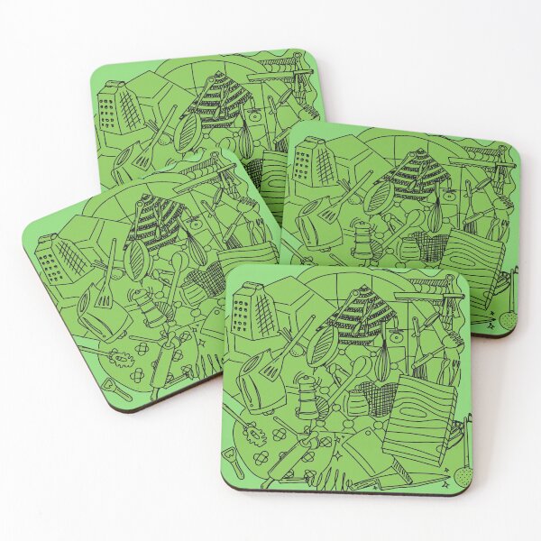 Item preview, Doodles : Kitchen Utensils Green designed and sold by ikutosaufi.