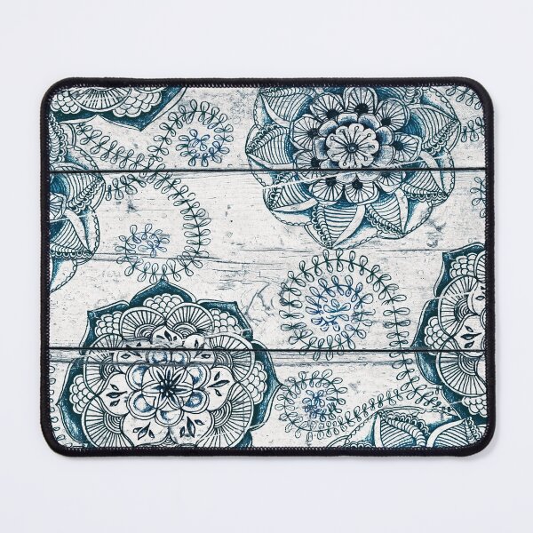 Item preview, Shabby Chic Navy Blue doodles on Wood designed and sold by micklyn.