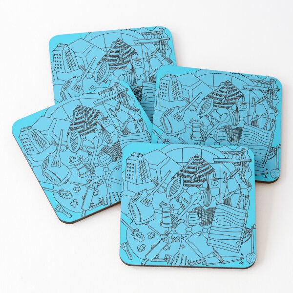 Item preview, Doodles : Kitchen Utensils Cyan designed and sold by ikutosaufi.