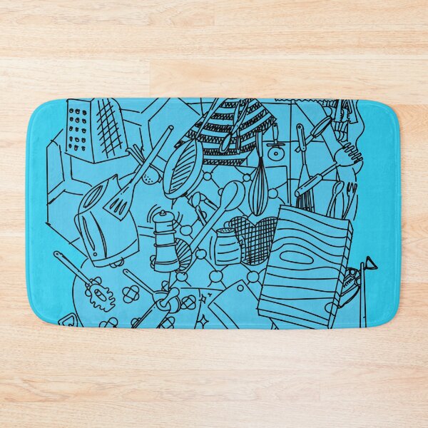 Item preview, Doodles : Kitchen Utensils Cyan designed and sold by ikutosaufi.