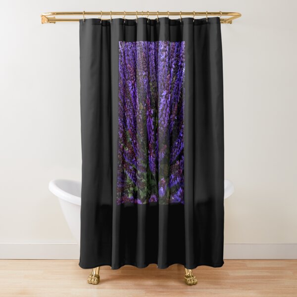 Lovely little group of irises in a glade Shower Curtain
