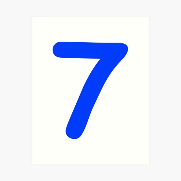 Pink Number 7 Seven Funny Birthday Gift Art Print