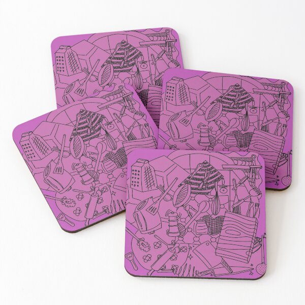Item preview, Doodles : Kitchen Utensils Purple designed and sold by ikutosaufi.