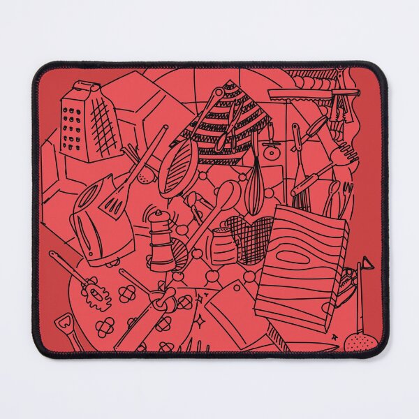 Item preview, Doodles : Kitchen Utensils Red designed and sold by ikutosaufi.