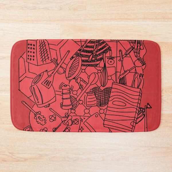 Item preview, Doodles : Kitchen Utensils Red designed and sold by ikutosaufi.