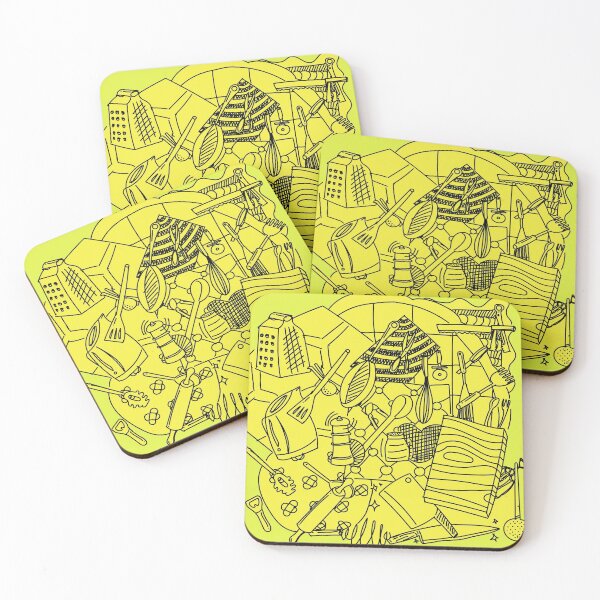 Item preview, Doodles : Kitchen Utensils Yellow designed and sold by ikutosaufi.