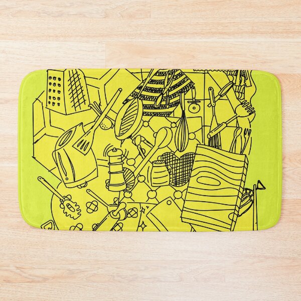 Item preview, Doodles : Kitchen Utensils Yellow designed and sold by ikutosaufi.