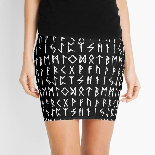 Elder Futhark Runes - Viking Runes Chalkboard Mini Skirt
