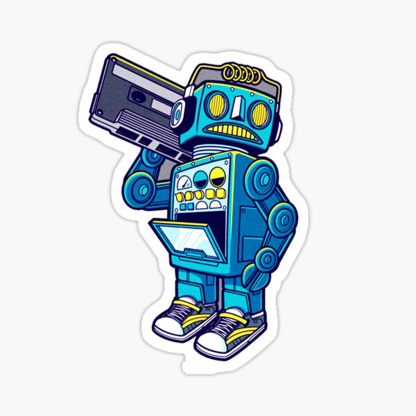 robot Sticker by Tony Müller