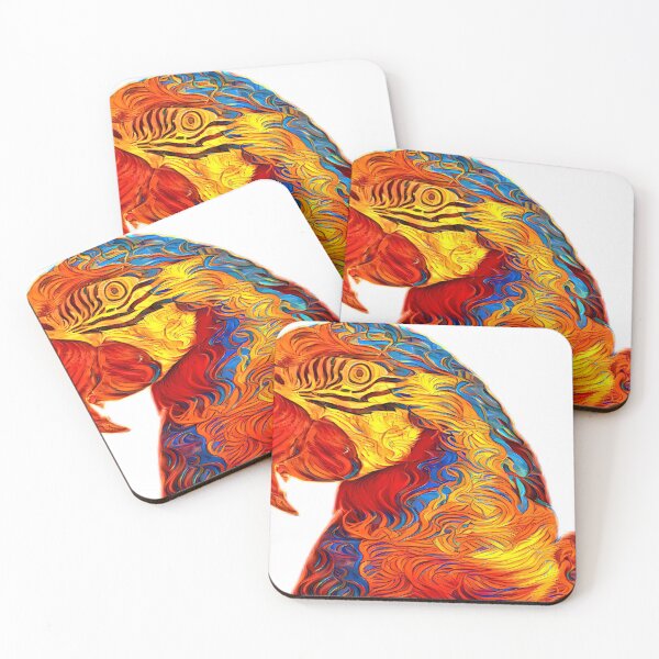 Item preview, Red tropical colorful yellow parrot designed and sold by Grewtrel.
