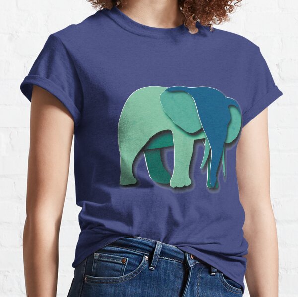 Polygon Animals Elephant Shirt Geometric Animals Soft Kid Shirts Wisdom Elephant Unisex Youth Short Sleeve Tee