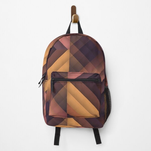 Gold & Purple Gradient Chevrons Geometric Art Backpack