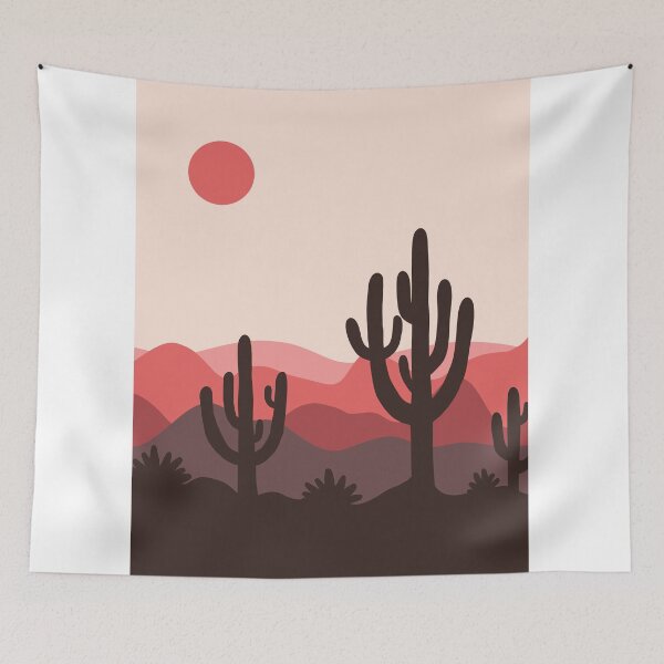 Aperçu de l'œuvre Desert Dreams: Paysage rose simple avec Rolling Hills créée et vendue par magaphie.
