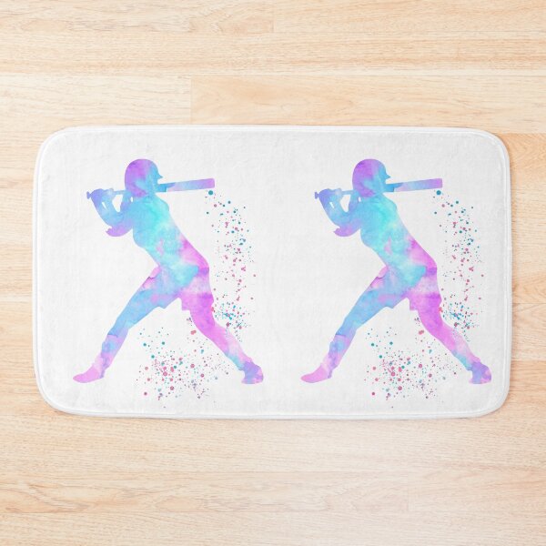 Item preview, Baseball Girl Batter Watercolor Silhouette designed and sold by LotusGifts.