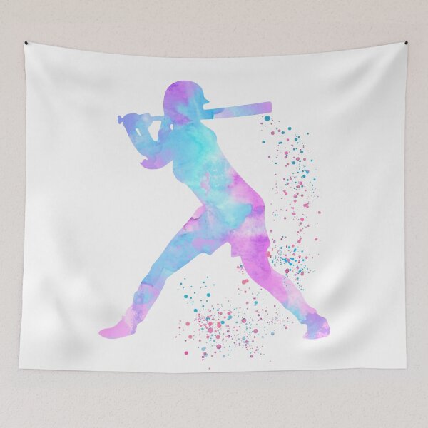 Item preview, Baseball Girl Batter Watercolor Silhouette designed and sold by LotusGifts.
