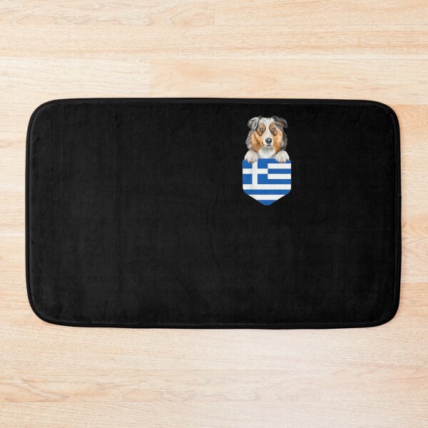 Item preview,  Greece Flag Australian Shepherd Pocket designed and sold by dominique235.