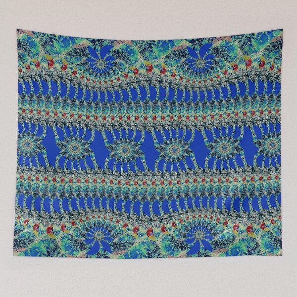 Item preview, 'Chardin'- (Aquatic Marine Blue) Psychedelic ornamental design pattern by The Raumier designed and sold by N-W-T-S-I-O.