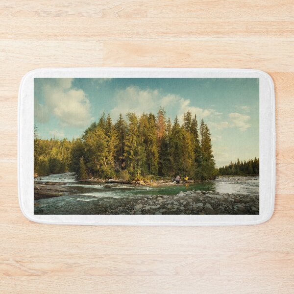 Item preview, Off grid camp at mountain river bend designed and sold by Mikołaj Niemczewski.