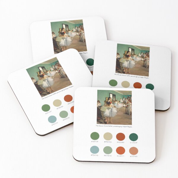 Item preview, Colour Palette of The Dance Class (1874) painting by Edgar Degas.  designed and sold by CoffeewithAnh.