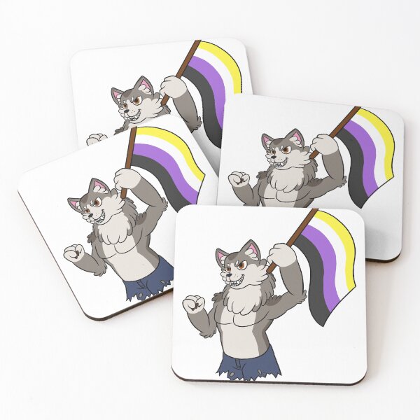 Item preview, Cute Werewolf Says Nonbinary Rights designed and sold by ThatRadFailure.