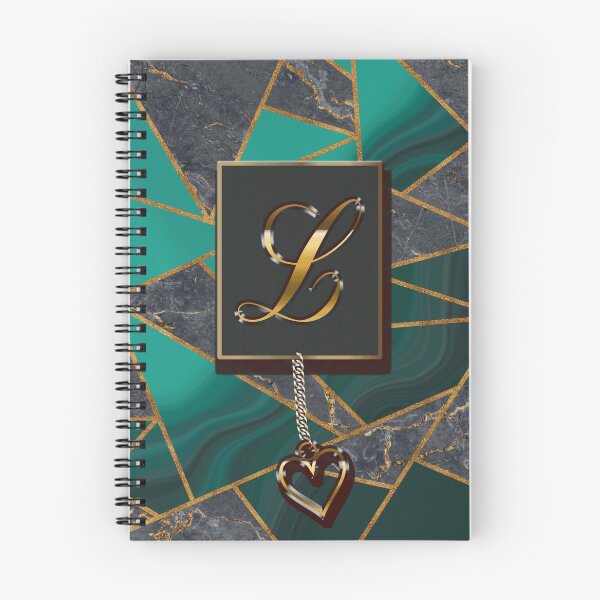 Item preview, Emerald Green Marble Mosaic Gold Monogram L designed and sold by antarte99.