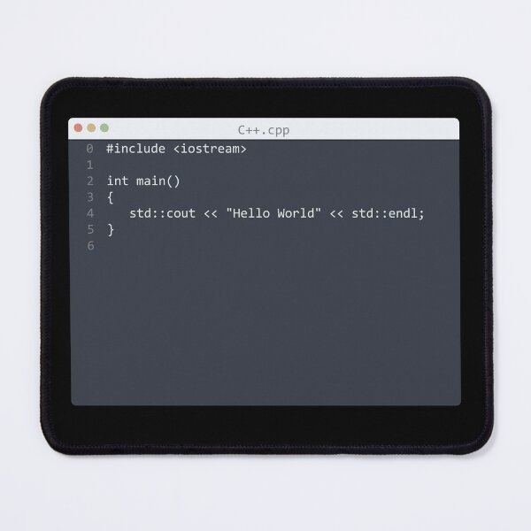 Item preview, . C++ language Hello World program sample in editor window designed and sold by IuriiVlasenko.