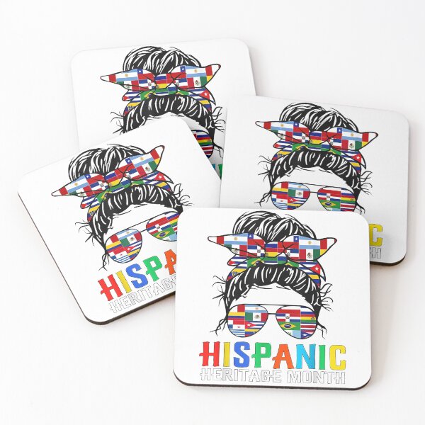 Item preview, National Hispanic Heritage Month Latin Flags Messy Bun designed and sold by westsslewis.