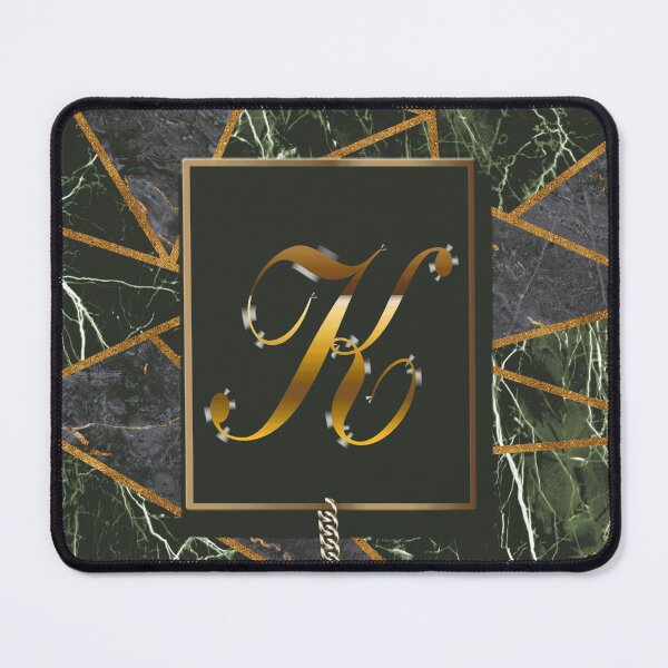 Item preview, Emerald Green Marble Mosaic Gold Monogram K designed and sold by antarte99.