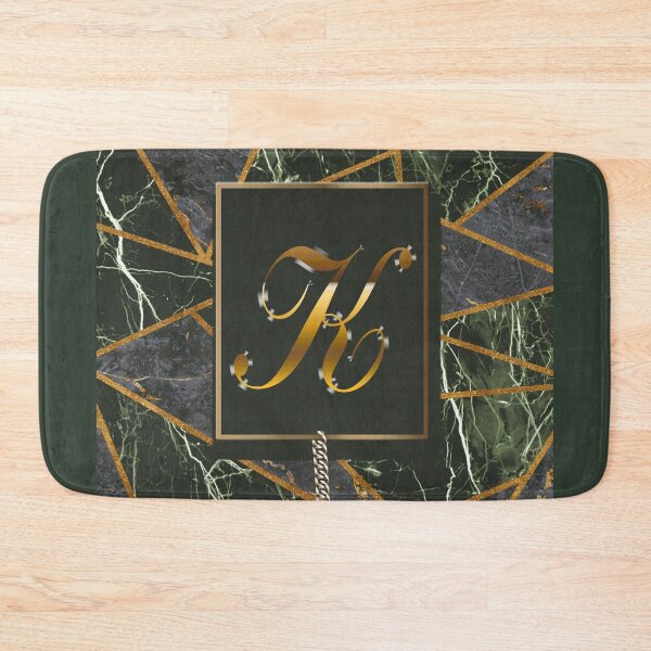 Item preview, Emerald Green Marble Mosaic Gold Monogram K designed and sold by antarte99.