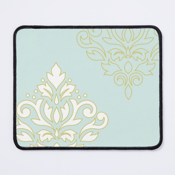 Item preview, Scroll Damask Art I Gold (outline) White Teal designed and sold by NataliePaskell.