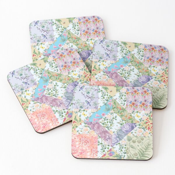 Item preview, Light flower patchwork #10 designed and sold by fairytaleprints.