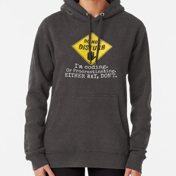 Do Not Disturb. I'm Coding. Or Procrastinating. Anyway, Don't. Not So Encoded Message To Anyone Who Wants To Break Your Current Activity. - Funny Pullover Hoodie