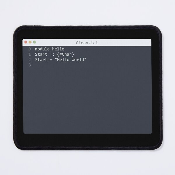 Aperçu de l'œuvre Exemple de programme Hello World en langage clair dans la fenêtre de l'éditeur créée et vendue par IuriiVlasenko.