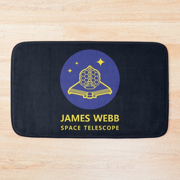 Item preview, JWST space telescope logo text (blue, yellow, yellow) designed and sold by SolidEarthArt.