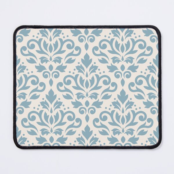 Item preview, Scroll Damask Large Pattern Blue on Cream designed and sold by NataliePaskell.