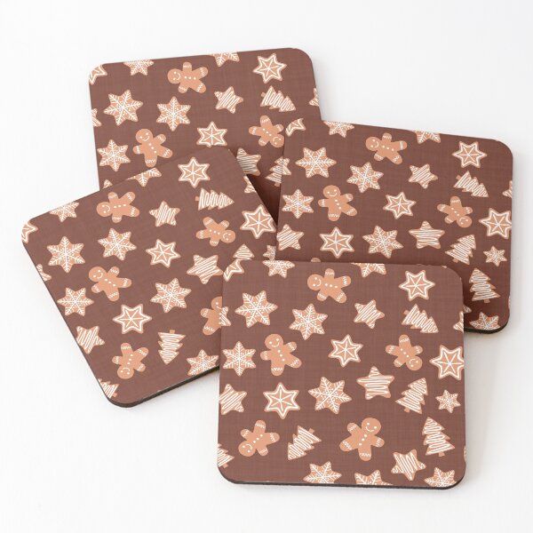 Item preview, Christmas Gingerbread Cookies Chocolate Brown Linen Effect designed and sold by cashewdays.