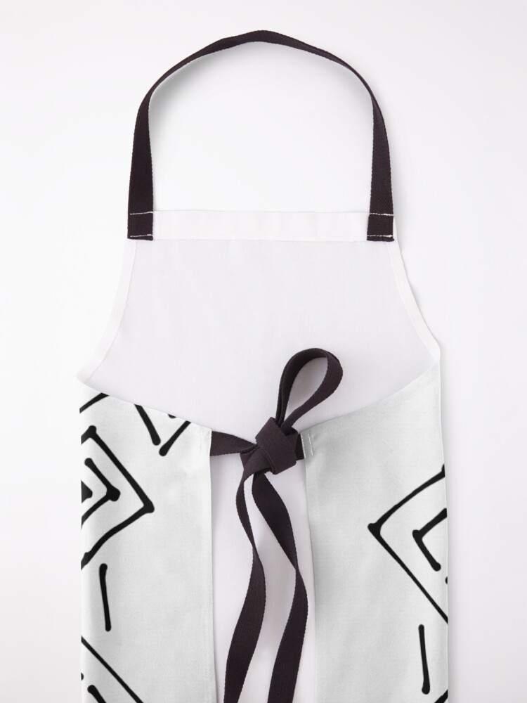 Alternate view of Hand Drawn Black on White Abstract Art Pattern Apron