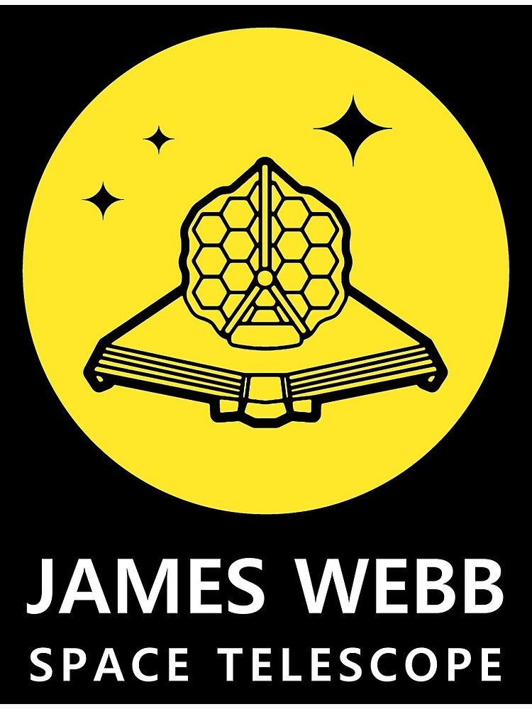 Nasa Jwst James Webb Weltraumteleskop Logotext Gelb Schwarz Weiß