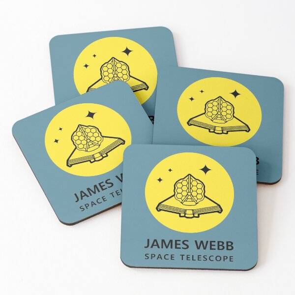 Item preview, JWST space telescope logo text (yellow, black, black) designed and sold by SolidEarthArt.