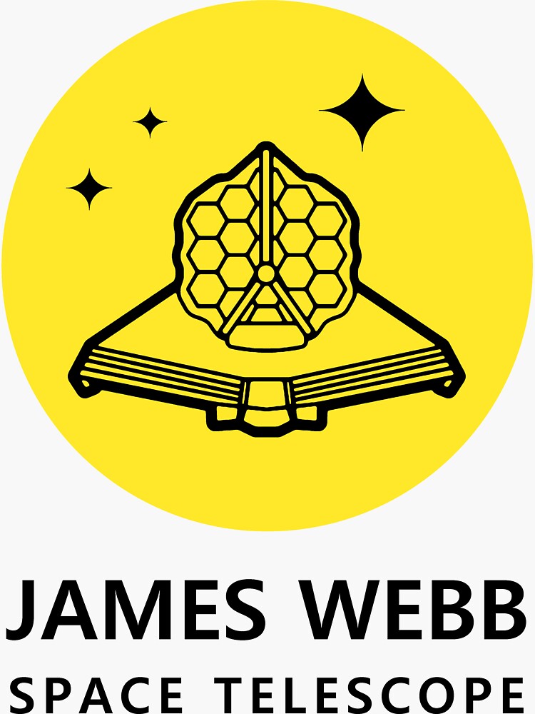 Nasa Jwst James Webb Weltraumteleskop Logotext Gelb Schwarz Schwarz